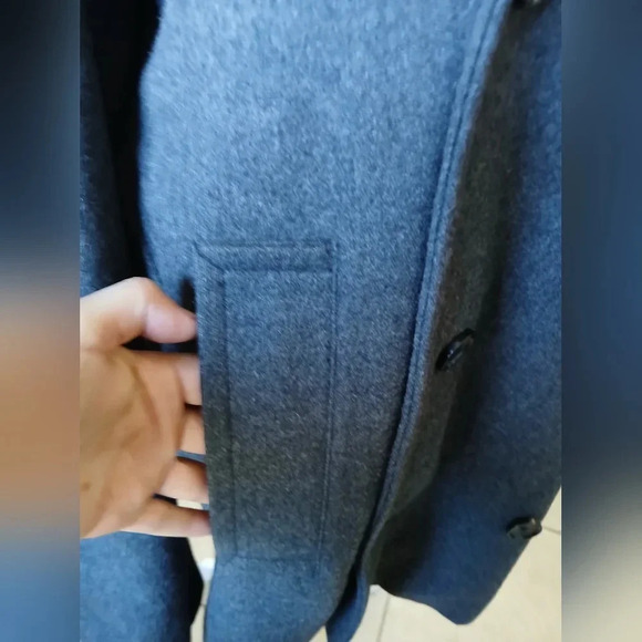 Merona womens winter pea coat double breasted wool brend gray size medium - Picture 7 of 16